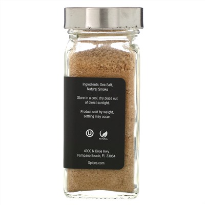 The Spice Lab, копченая морская соль с гикори, мелкозернистая, 99 г (3,5 унции)