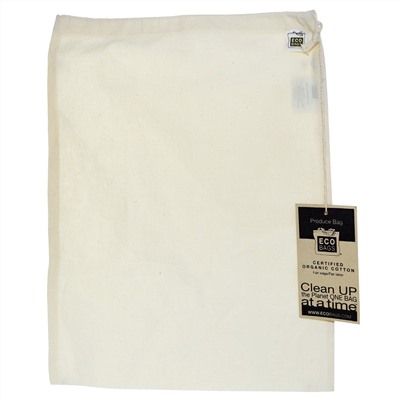 ECOBAGS, Продуктовая сумка из органического хлопка, большая, 1 сумка, ширина 12 х высота 15