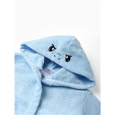 Халат махровый детский Этель «Акула», размер 32 (110-116 см), голубой