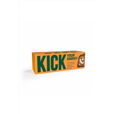 Батончик "KICK energy" кешью с какао и маслом апельсина в карамельном шоколаде 45г ЭКОПРОДУКТЫ, 1189269
