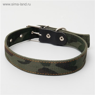 Ошейник брезентовый двухслойный «Камуфляж», 72×3.5 см, ОШ 45-60 см
