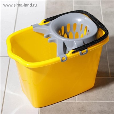 УЦЕНКА Ведро без отжима МОП, 15 л, 40×25×30 см, прямоугольное, МИКС
