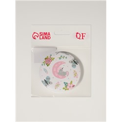 Зеркало складное «Единороги», d=7.3 см, с увеличением х2, белое