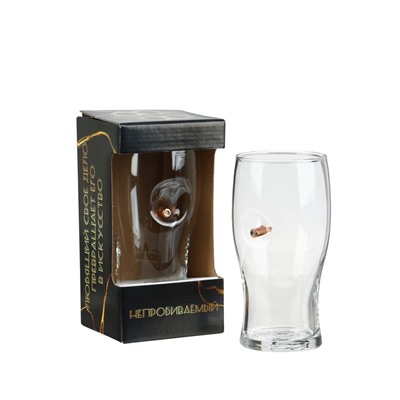 Бокал для пива с пулей «Непробиваемый», 500 мл