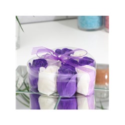 Мыльные розы, фиолетовые и белые, набор 9 шт.