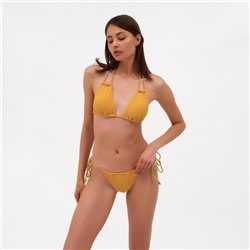 Купальник раздельный бикини с завязками женский MINAKU, горчичный, размер 48