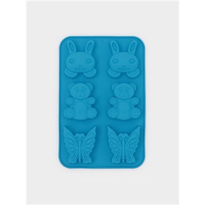 Форма для выпечки Доляна «Животные. Зоопарк», силикон, 26×17 см, 6 ячеек (7.2×6.4 см), МИКС