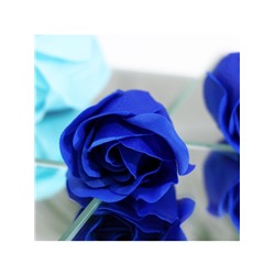 Мыльные розы, бирюзовые и синие, набор 11 шт.