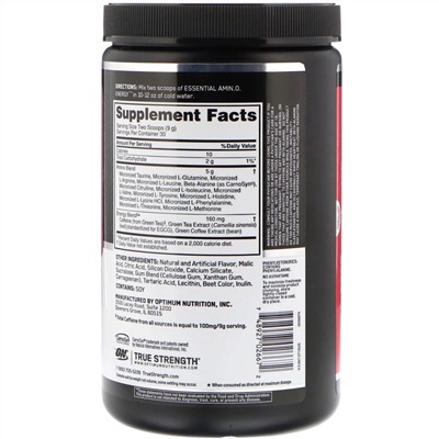 Optimum Nutrition, Essential Amin.O. Energy, арбуз, 270 г (9,5 унций)