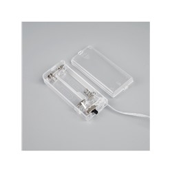 Гирлянда «Нить» 2 м роса с насадками «Прищепки-цветы», IP20, серебристая нить, 20 LED, батарейки ААх2 (нет в комплекте), свечение тёплое белое