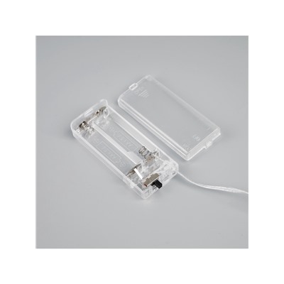 Гирлянда «Нить» 2 м роса с насадками «Прищепки-цветы», IP20, серебристая нить, 20 LED, батарейки ААх2 (нет в комплекте), свечение тёплое белое