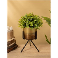 Кашпо на подставке «Малахит», 12×12×20 см, железо