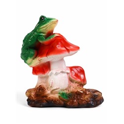 Садовая фигура из гипса «Лягушка на мухоморе» малая, 27 см