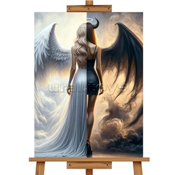 Мозаика алмазная "Ангел и дьявол" 40*50см.