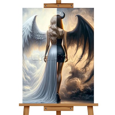 Мозаика алмазная "Ангел и дьявол" 40*50см.