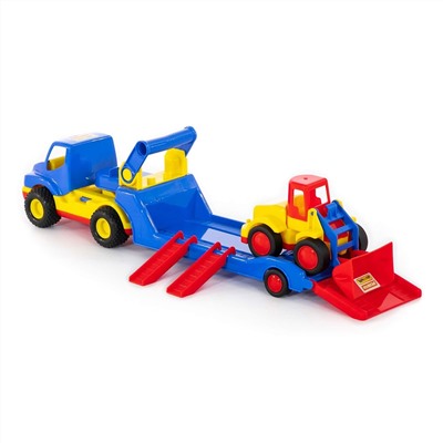 320867 Wader "КонсТрак", автомобиль-трейлер + "Базик", погрузчик (в коробке)