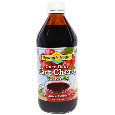 Dynamic Health  Laboratories, Once Daily Tart Cherry, Ultra 5X, вишня, 100% концентрированный сок, 473 мл (16 жидк. унций)