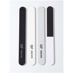 Набор пилок для ногтей, прямые, 100/180, 180/200, 200/240 грит, 18 см, 4 шт.