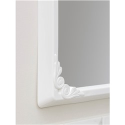 Зеркало в рамке для ванной комнаты, 49.5×39 см, пластик, белый