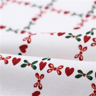 Дорожка на стол Этель Flower Cage 40×149 см, 100% хлопок, рогожка 186 г/м², белая