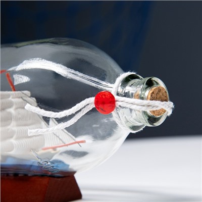 Корабль в бутылке «Роза ветров», фигурка, 18×10×8 см, белый