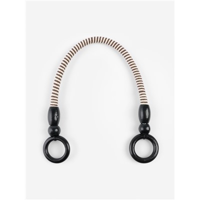 Ручки для сумки, 2 шт., вощёный шнур, 46±1×4.5 см, чёрные