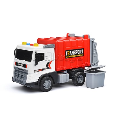Машина "Мусоровоз" (свет, звук)  в коробке (красный)