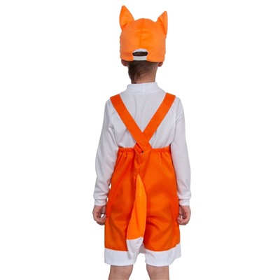 Карнавальный костюм «Лисёнок» ткань-плюш, полукомбинезон, шапочка, 3-6 лет, рост 98-116 см