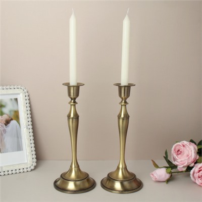 Подсвечник 2 штуки набор бронза 25 см / 6301S /уп 30/