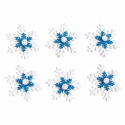 Новогодний декор «Снежинки», набор 6 шт.
