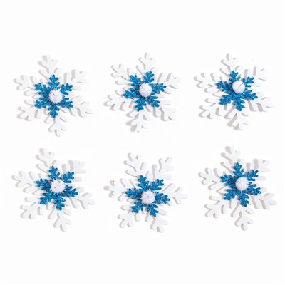 Новогодний декор «Снежинки», набор 6 шт.