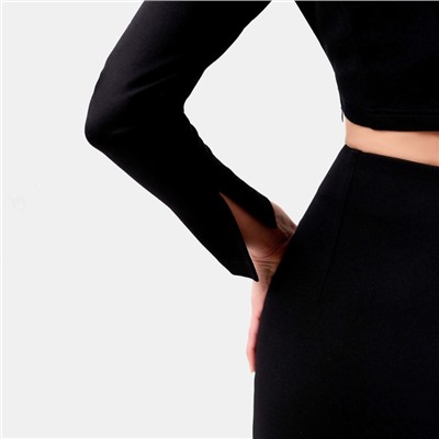 Костюм женский (юбка, топ) MIST, размер 48, чёрный