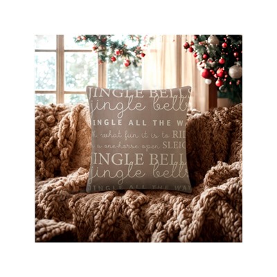 Наволочка декоративная новогодняя «Этель. Jingle bells», 40×40 см, велюр