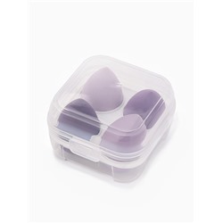 Спонжи для макияжа, набор - 4 шт., увеличиваются при намокании, цвет фиолетовый