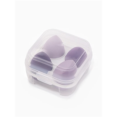 Спонжи для макияжа, набор - 4 шт., увеличиваются при намокании, цвет фиолетовый