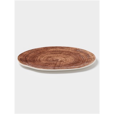 Блюдо для подачи Magistro Wood, 16×14×0.6 см, фарфор, коричневая