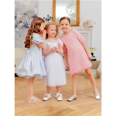 Платье нарядное для девочки MINAKU: PartyDress, с воланами, рост 92-98 см, голубое