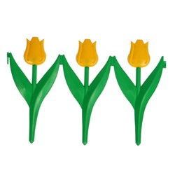 Ограждение декоративное, 30×225 см, 5 секций, пластик, жёлтый цветок, «Тюльпан»