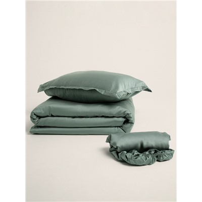 Наволочка SL Home Tencel, 70×70+3 см, оливковая, тенсель, эвкалиптовое волокно 100%