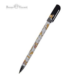 Ручка шариковая 0.5 мм "HappyWrite.Друзья. Корги" синяя 20-0215/34 Bruno Visconti