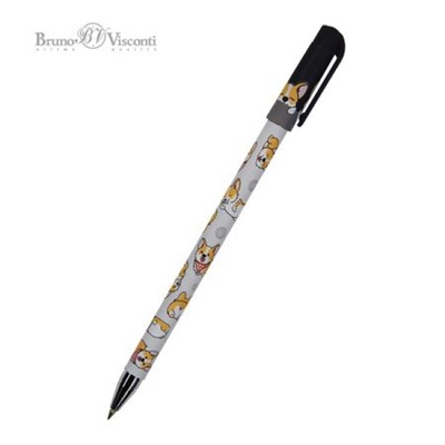 Ручка шариковая 0.5 мм "HappyWrite.Друзья. Корги" синяя 20-0215/34 Bruno Visconti