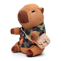 Мягкая игрушка "Капибара в футболке с сумочкой" 25 см