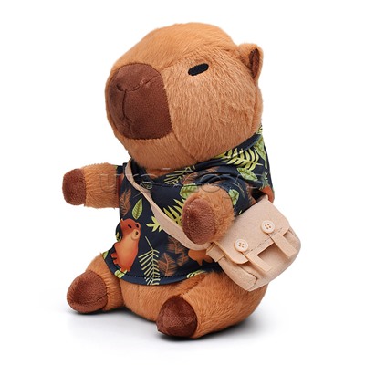 Мягкая игрушка "Капибара в футболке с сумочкой" 25 см