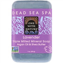 One with Nature, Triple Milled Mineral Soap Bar, Lavender, 7 oz (200 g)