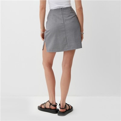 Юбка мини женская MINAKU: Casual Collection, серая, размер 44