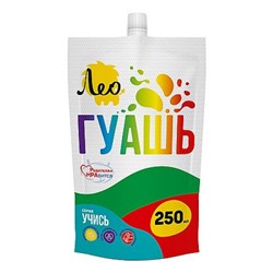 Гуашь 250 мл зеленая(green) 614 "Учись" группа 2 дой-пак с штуцером LGD-250 Лео