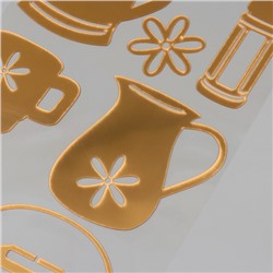 Наклейка интерьерная «Время завтрака», пластик, золото, 70×30 см