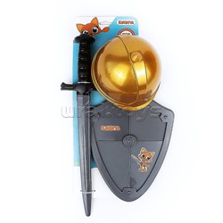 Набор оружия "Золотой воин" золотой шлем, щит и меч