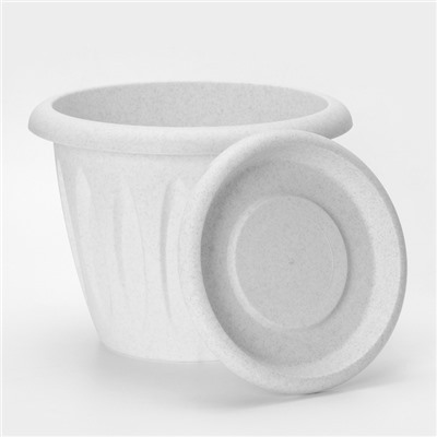 Горшок для цветов с поддоном «Фелиция», 10.4 л, d=31.9 см, h=24.5 см, пластиковый, цвет мраморный