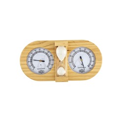 УЦЕНКА Термометр-гигрометр для бани с песочными часами, деревянный